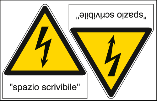 E9564A - Foglio 2 etichette adesive spazio scrivibile  EN ISO 7010