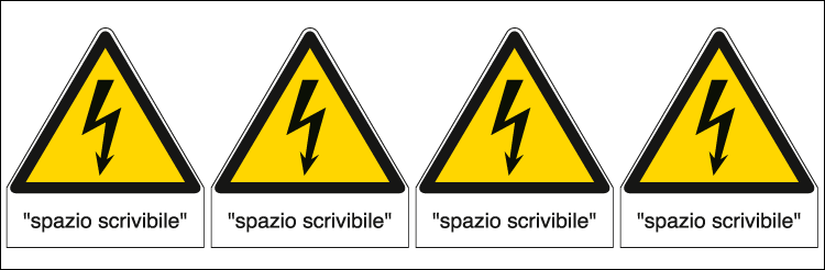 E9564B - Foglio 4 etichette adesive spazio scrivibile  EN ISO 7010