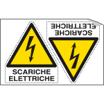 E9566A - Foglio 2 etichette Scariche Elettriche EN ISO 7010