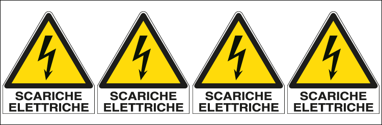 E9566B - Foglio 4 etichette Scariche Elettriche EN ISO 7010