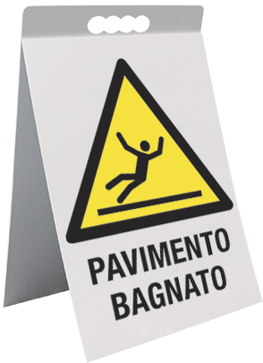 ECAP17147X - Cavalletto PVC pavimento bagnato simbologia EN ISO 7010