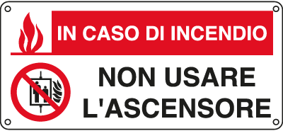 EEF16133W - cartello autoadesivo EasyFix in caso incendio non usare..EN ISO 7010