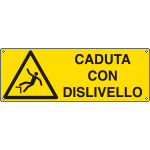EEF17128K - cartello autoadesivo EasyFix caduta con dislivello EN ISO 7010