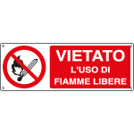 EEF18026K - cartello autoadesivo EasyFix  vietato l'uso di fiamme EN ISO 7010