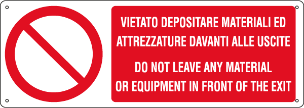EEF18058K - cartello autoadesivo EasyFix vietato depositare materiali EN ISO 7010
