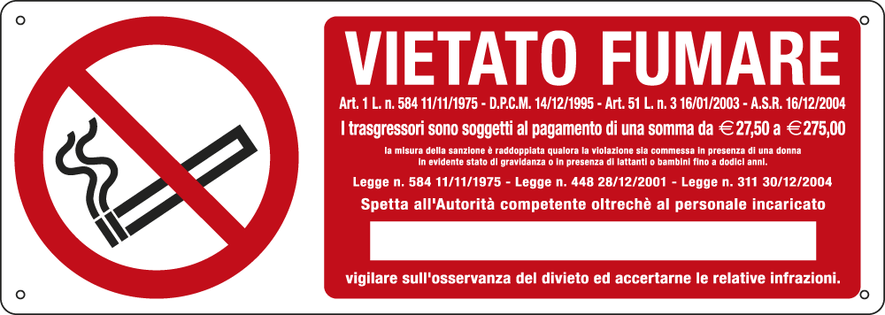 EEF18089K - cartello autoadesivo EasyFix vietato fumare L.311..EN ISO 7010