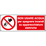EEF1824K - cartello autoadesivo EasyFix non usare acqua x spegnere EN ISO 7010