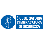 EEF1907K - cartello autoadesivo EasyFix obbligo imbracatura sicurezza EN ISO 7010