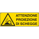 EF1769K - cartello autoadesivo EasyFix  pericolo proiezione schegge