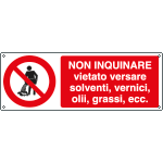 EF1841K - cartello autoadesivo EasyFix  non inquinare non versare