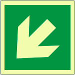 EL15105WA - Cartello emergenza freccia diagonale solo simbolo EN ISO 7010