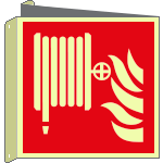 EL15115BIWA - Cartello bifacciale solo simbolo EN ISO 7010 luminescente