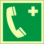 EL15116WP - Cartello  fotoluminescente telefono di emergenza EN ISO 7010
