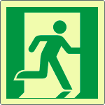 EL15153WA - Cartello emergenza uscita di emergenza a ds solo simbolo EN ISO 7010