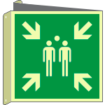 EL15180BIY - Cartello bifacciale solo simbolo punto raccolta EN ISO 7010