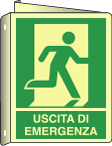 EL20106BIXA - cartello bifacciale uscita emergenza destra