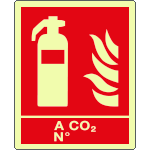 EL20126XP - cartello estintore a CO 2 N. EN ISO 7010
