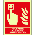 EL20174KP - Cartello luminescente pulsante allarme antincendio EN ISO 7010