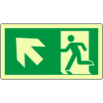 EL715105XP - Cartello luminescente DIN uscita di emerg.freccia sx alto EN ISO 7010