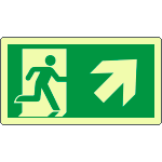 EL715106XP - Cartello luminescente DIN uscita di emerg.freccia dx alto EN ISO 7010