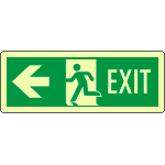 EL720201WA - Cartello fotoluminescente uscita emergenza sinistra EXIT