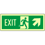 EL720206KP - Cartello luminescente DIN Exit freccia dx alto EN ISO 7010