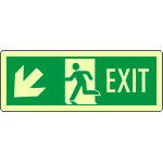 EL720207WA - Cartello fotoluminescente uscita emergenza EXIT basso sn EN ISO 7010