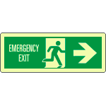 EL720302KP - Cartello luminescente DIN Emerg.Exit freccia dx EN ISO 7010