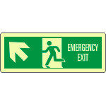 EL720305XP - Cartello luminescente DIN Emerg.Exit freccia alto sx EN ISO 7010