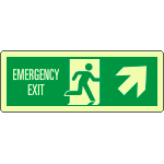 EL720306XP - Cartello luminescente DIN Emerg.Exit freccia dx alto EN ISO 7010