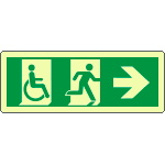 EL720502KP - Cartello uscita di emergenza disabili freccia a destra lum. ENISO7010