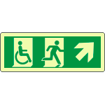 EL720506WP - Cartello uscita emergenza disabili freccia in alto a dx.lum.ENISO7010
