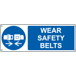 EYE192001K - sign hazard WEAR SAFETY BELTS EN ISO 7010 M020