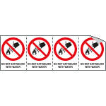 EYE95202B - Sheet n.4 label DO NOT EXTINGUISH WITH WATER EN ISO 7010