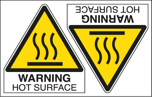 EYE95271A - Sheet n. 2 label WARNING HOT SURFACE EN ISO 7010 W017