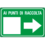 FA5658Q - Cartello scatolato ai punti raccolta freccia destra