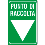 FA5660Z - Cartello scatolato verde PUNTO DI RACCOLTA