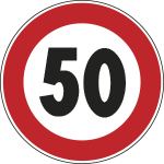 FAH24005050 - Disco rifrangente HI NF50 limite velocità 50 Km/h