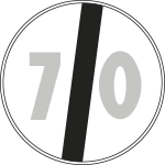 FAR26007170 - Disco  rifrangente NF 71 FINE LIMITE VELOCITA KM 70