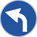 FAR290080E - Disco rifr NF80e PREAVVISO DIREZIONE obbligo SINISTRA diametro 90