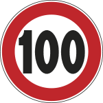 FCR260050100 - disco lamiera rifrangente NF 50 LIMITE VELOCITA' KM 100 per cant.temp.