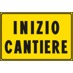 FCR5665J - Cartello fondo giallo INIZIO CANTIERE