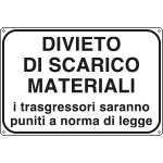 FL5651J - Cartello  DIVIETO SCARICO MATERIALI