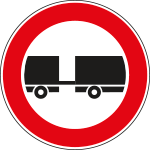 FLR260061 - Cartello  NF61 TRANSITO vietato VEICOLI CON RIMORCHIO