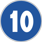 FLR26008510 - Cartello  NF 85 LIMITE MINIMO VELOCITA' KM 10