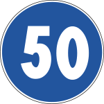 FLR26008550 - Cartello  NF 85 LIMITE MINIMO VELOCITA' KM 50