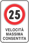 FLR5601/25Y - Cartello VELOCITA' MASSIMA  25 KM/H
