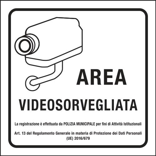 FLR641508 - Cartello  AREA VIDEOSORVEGLIATA