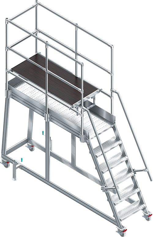 HSP661 - scala alluminio largh 600 cm x lungh. 1 mt x alt. 2,25 mt