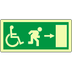 L16034WP - Cartello fotoluminescente uscita disabili destra
